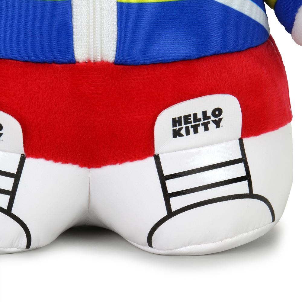 Kidrobot x Hello Kitty sports plush toy by Sanrio, featuring Hello Kitty in athletic attire with a soft, cuddly plush texture.