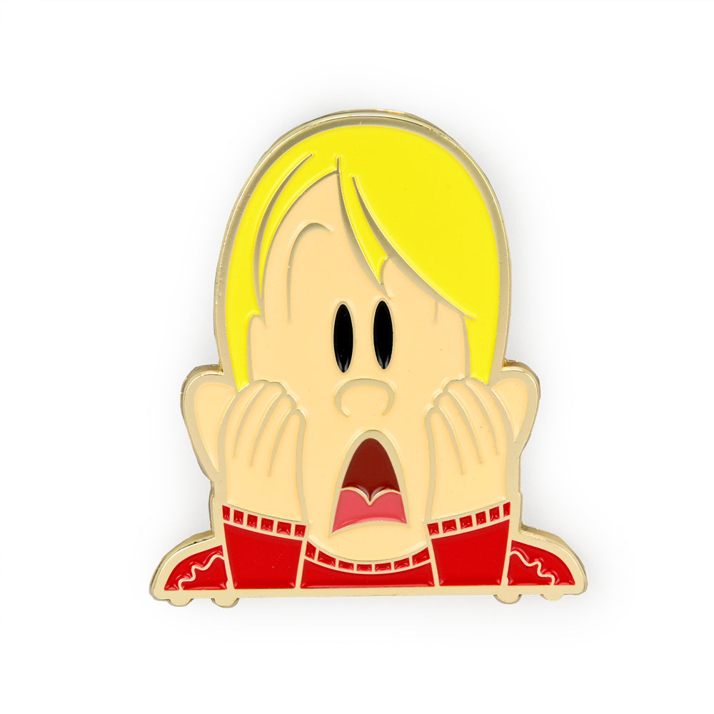 Kidrobot x Home Alone 30th Anniversary enamel pins featuring Little Nero's pizza in colorful, detailed design.