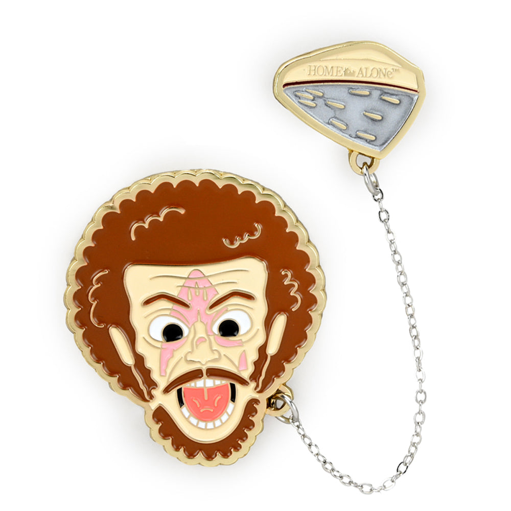 Kidrobot x Home Alone 30th Anniversary enamel pins featuring Little Nero’s Pizza in vibrant multi-color design.