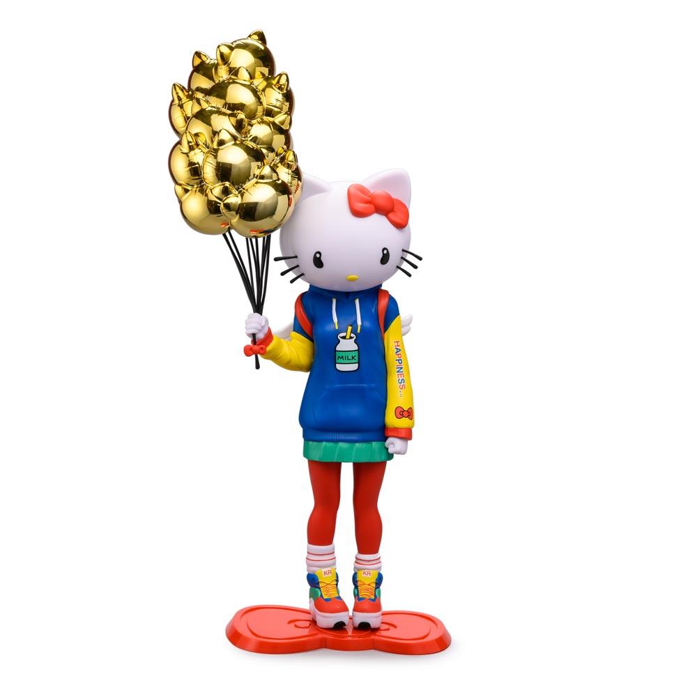 Vinyl Kidrobot x Sanrio Hello Kitty 20-inch art figure by Candie Bolton, nostalgic edition, detailed Hello Kitty design.