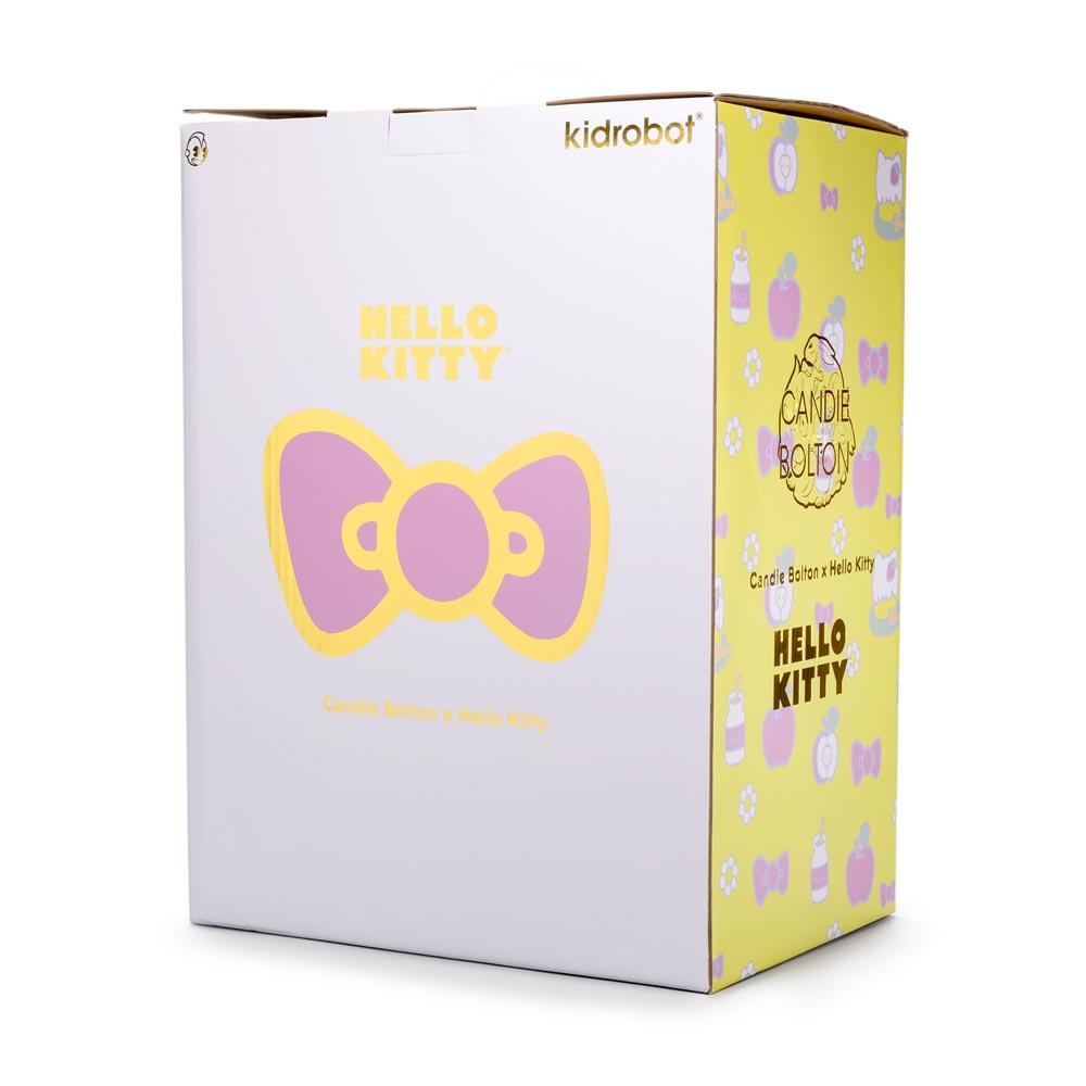 Vinyl Hello Kitty 20-inch art figure by Kidrobot x Sanrio, designed by Candie Bolton, in nostalgic edition.