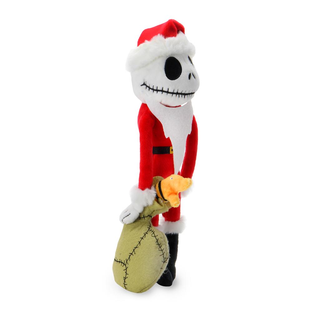 Kidrobot x The Nightmare Before Christmas Santa Jack 10-inch Phunny plush featuring Jack Skellington in Santa costume, Disney collectible.