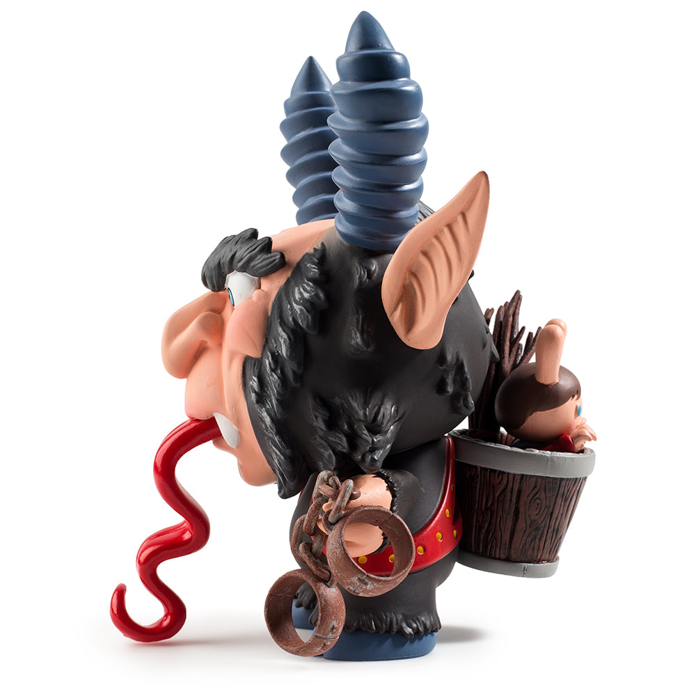 5-inch KRAMPUS Dunny art figure by Scott Tolleson, featuring detailed design and expressive features on a collectible vinyl toy.