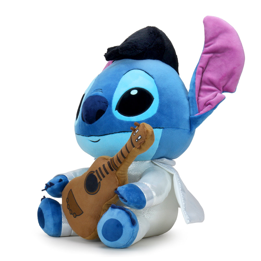 Disney Lilo and Stitch Elvis Stitch 16-inch HugMe vibrating plush toy, soft plush with detailed character features.