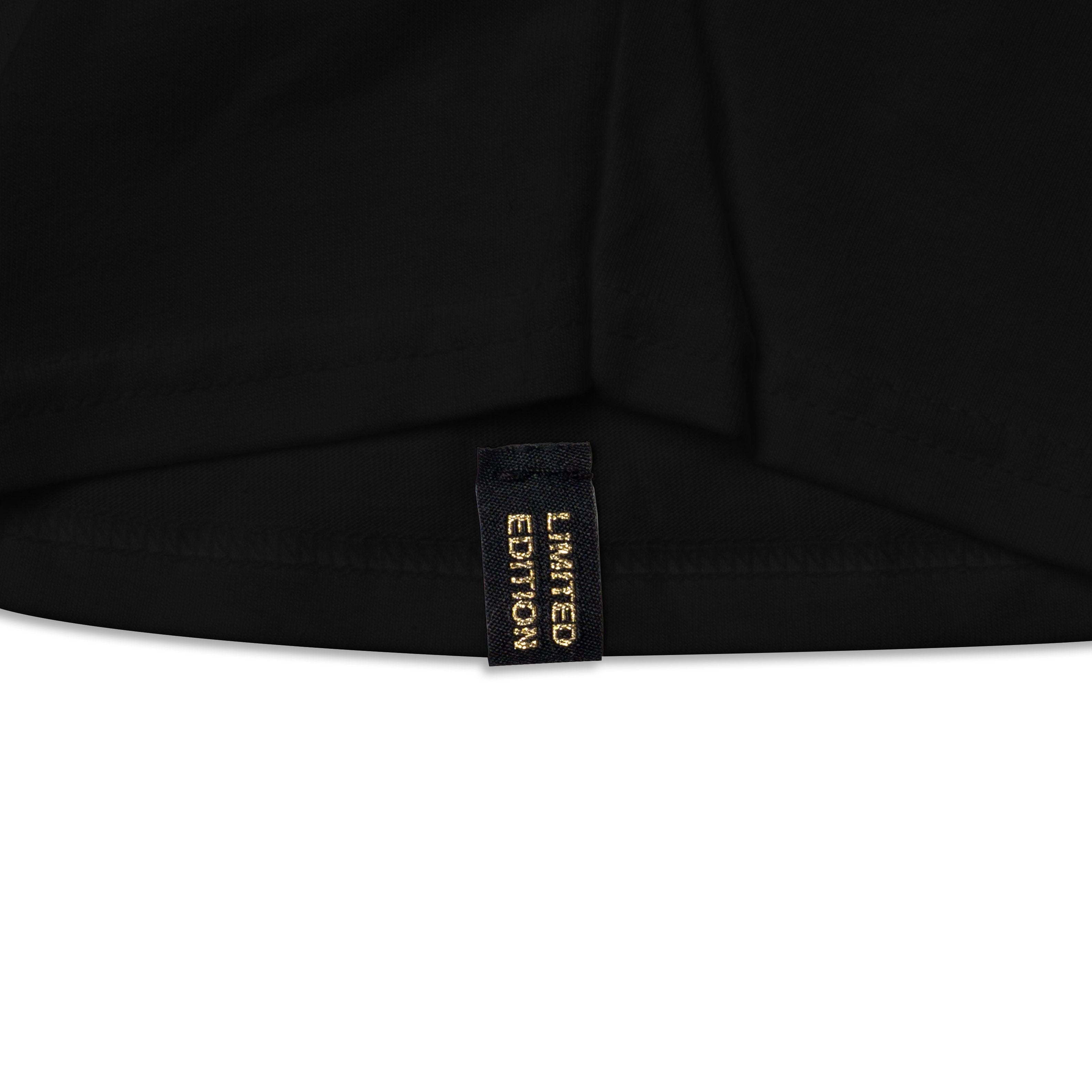 Limited Edition Kidrobot BOTS black on black T-shirt in size S to XXL, made of soft cotton, featuring a sleek, minimalist design.