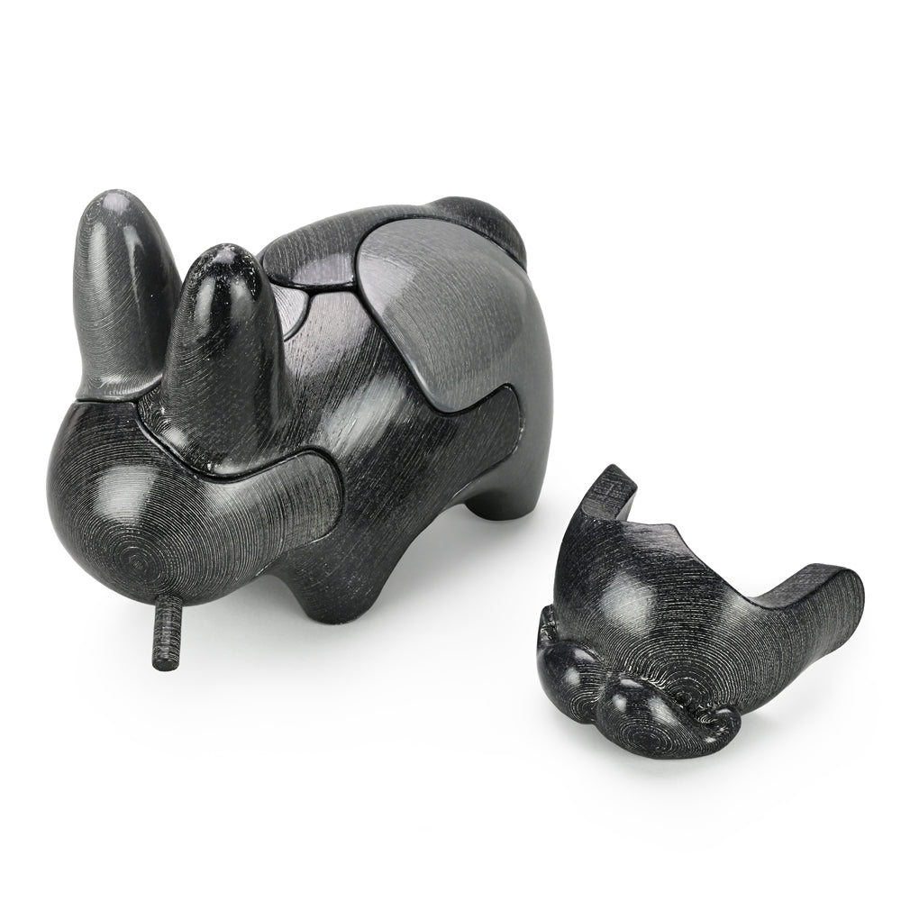 Locknesters Interchangeable Puzzle Labbit No. 1 collectible figure with customizable features, displayed from the front.