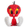 Looney Tunes Tweety Bird 8-inch vinyl art figure by Mark Dean Vecca, featuring a red-colored Tweety Bird design.