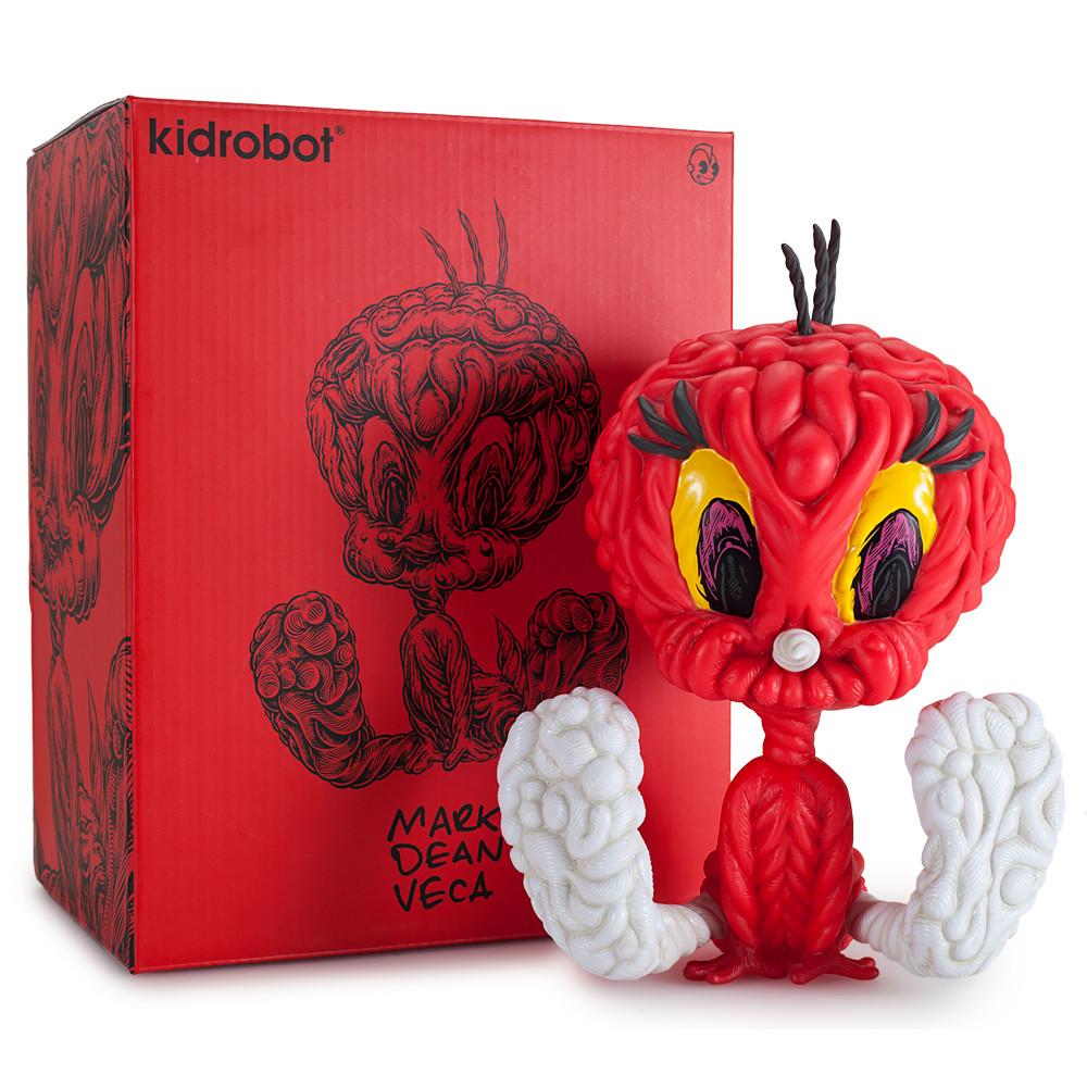 Looney Tunes Tweety Bird 8-inch vinyl art figure by Mark Dean Veca, featuring red color and detailed design.