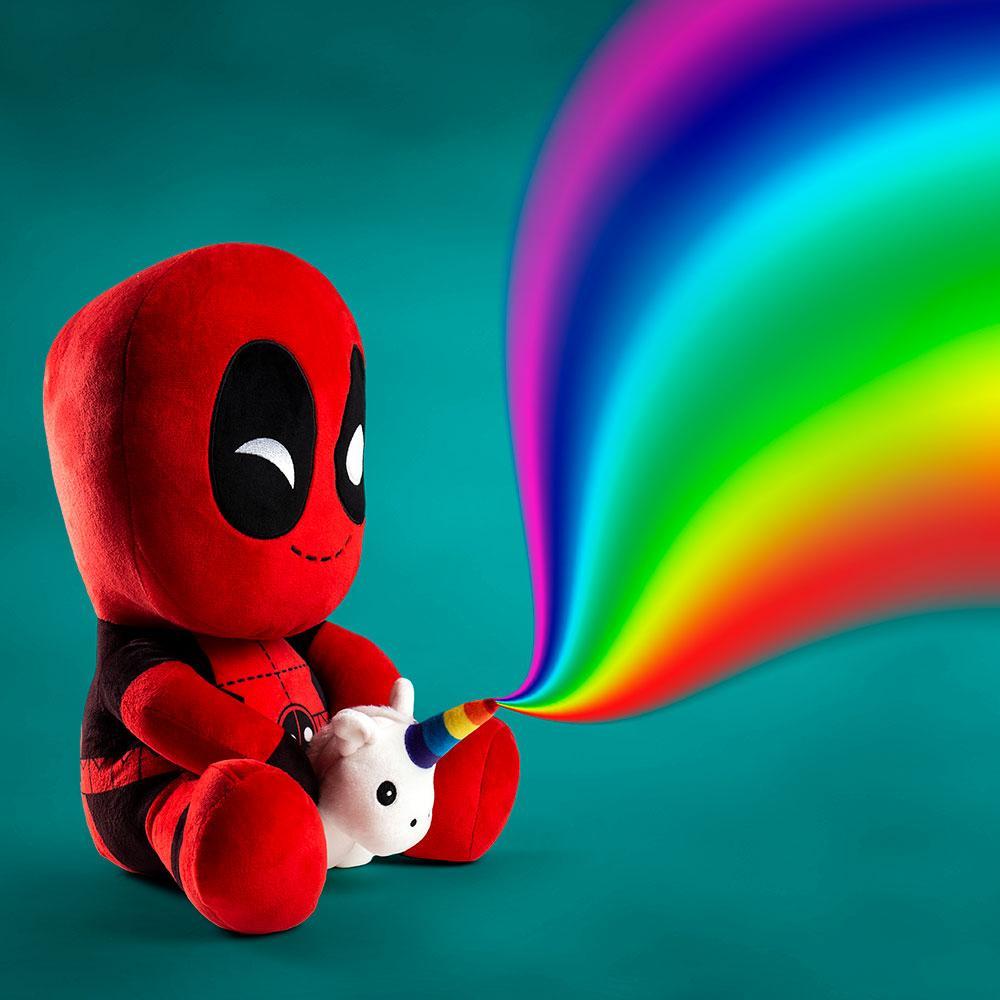 Marvel Deadpool riding a unicorn HugMe vibrating plush toy, soft plush ...