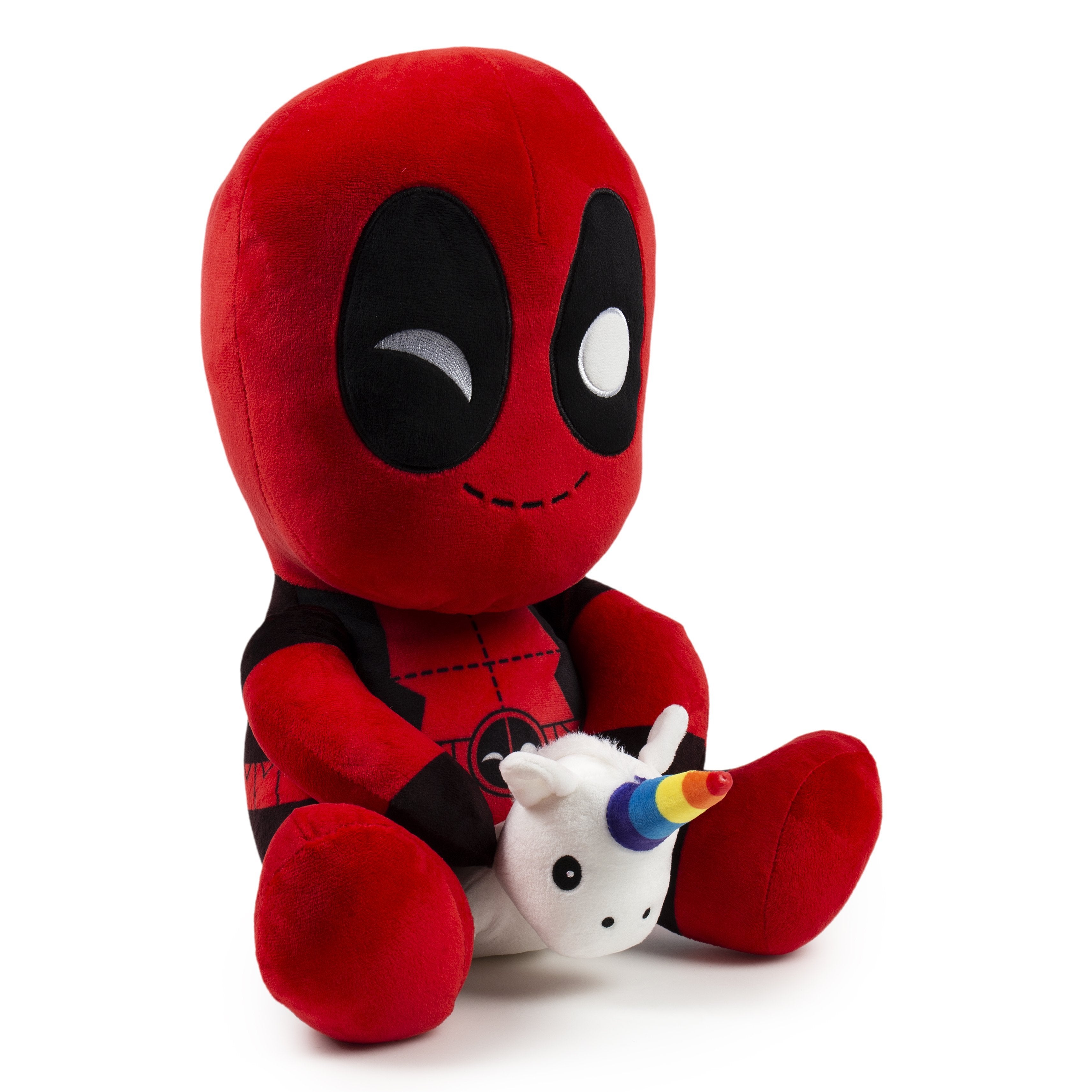 Marvel Deadpool plush toy riding a unicorn, HugMe vibrating plush, soft ...