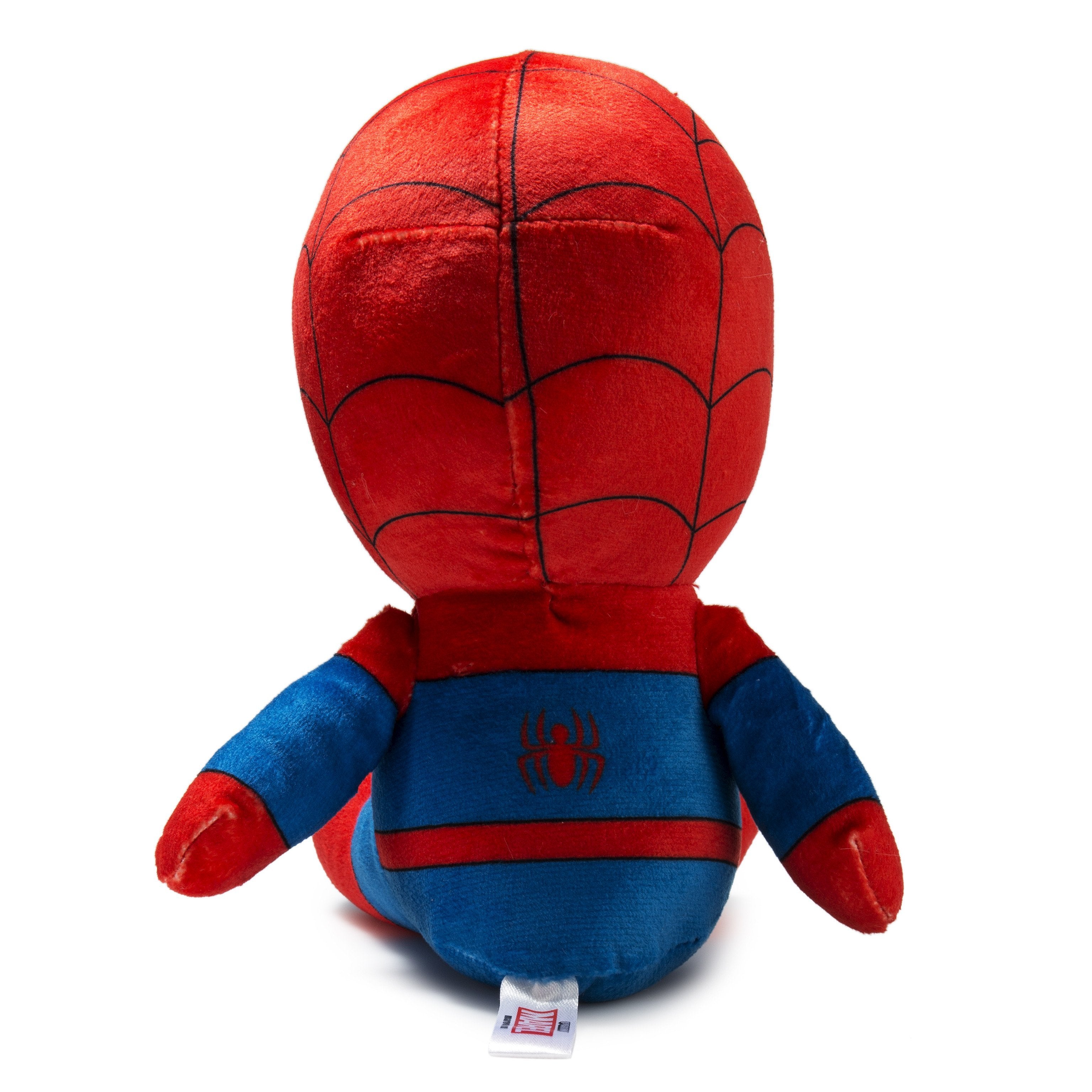 Marvel Spider-Man Phunny plush toy by Kidrobot, featuring a soft, cartoon-style Spider-Man character with a playful expression.