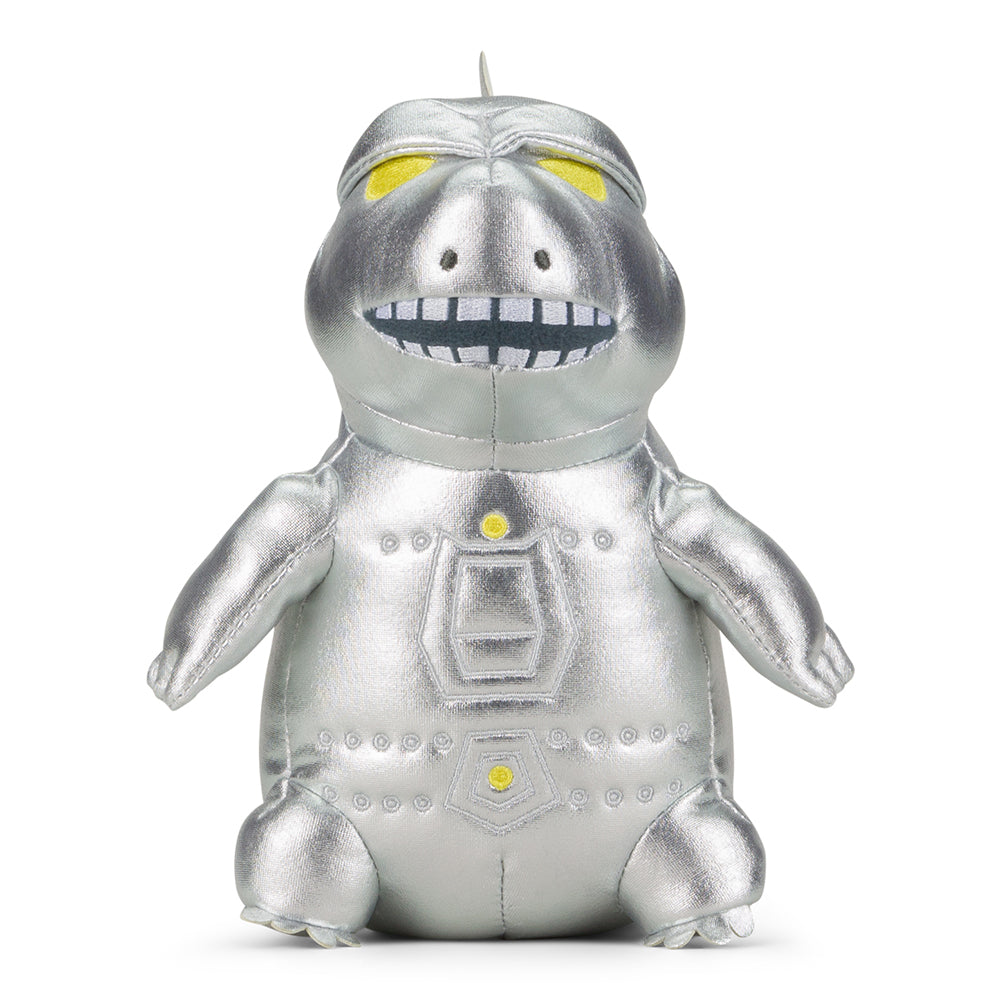 MechaGodzilla Phunny plush by Kidrobot showing a detailed, soft plush toy with intricate design and vibrant colors.