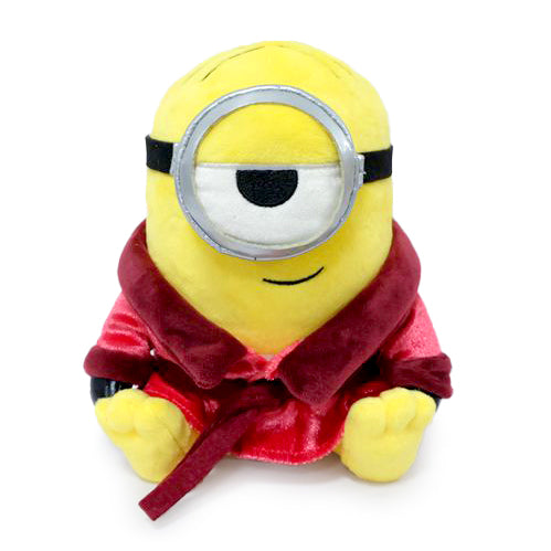 Minions: The Rise of Gru Red Robe Stuart Phunny Plush toy showing Stuart in a red robe with plush fabric and detailed features.