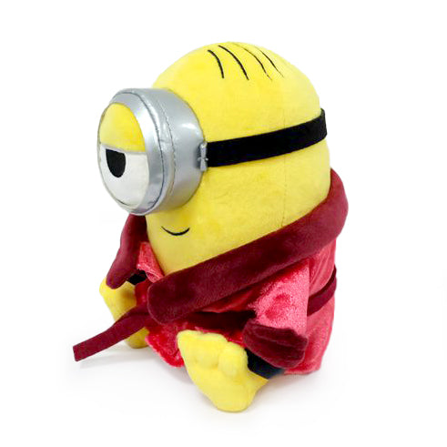 Plush toy of Stuart from Minions: The Rise of Gru, wearing a red robe, soft and huggable Phunny plush by Minions.