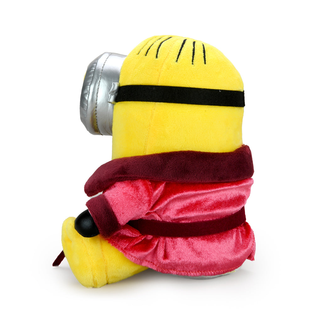 Minions: The Rise of Gru Red Robe Stuart Phunny Plush toy showing Stuart in a red robe with soft plush fabric.
