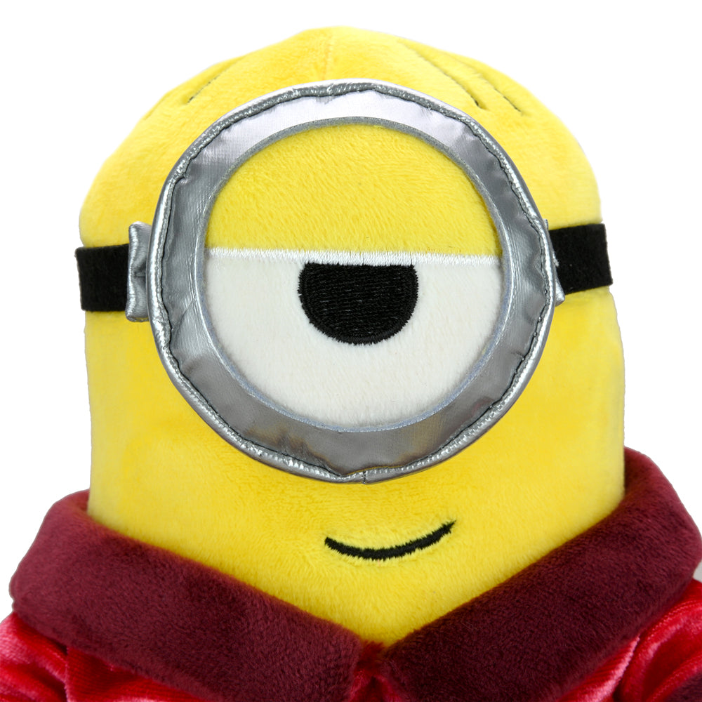 Minions: The Rise of Gru red robe Stuart Phunny plush toy, soft and cuddly Minions plush featuring Stuart in a red robe.