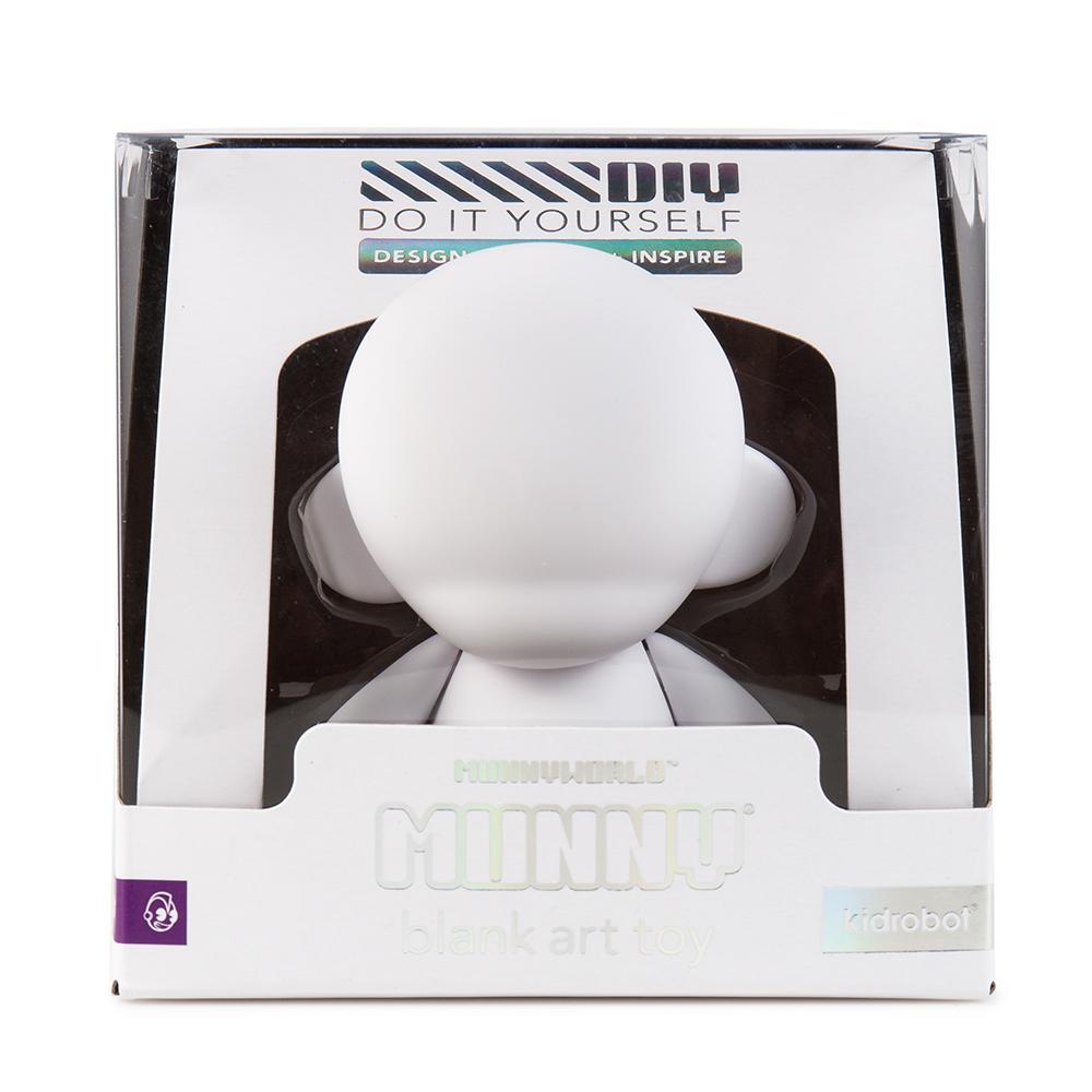 4-inch Kidrobot MUNNYWORLD blank art toy figure with a vinyl surface, designed for custom artwork and creative expression.