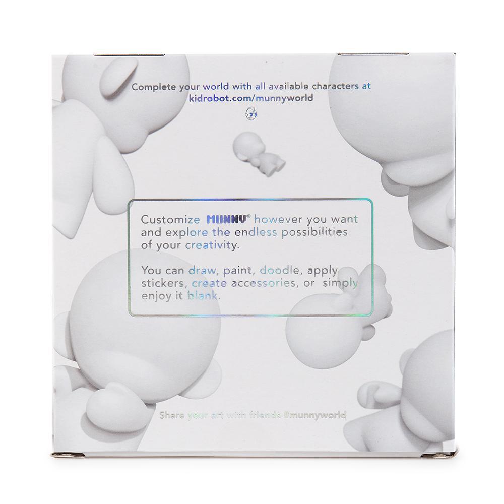 4-inch Kidrobot MUNNYWORLD blank art toy figure, vinyl art figure for customization and display.