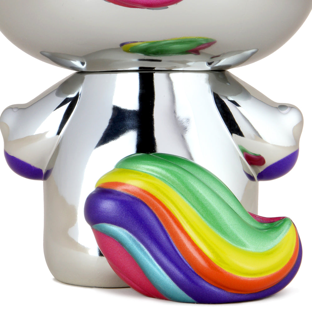 Sanrio Hello Kitty Unicorn 8-inch vinyl art figure, NYCC 2020 exclusive chrome edition, limited to 250 pieces.