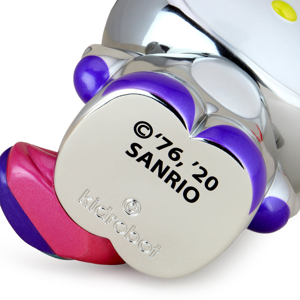 Sanrio Hello Kitty Unicorn 8-inch vinyl art figure in chrome finish, limited edition NYCC 2020 exclusive vinyl collectible.