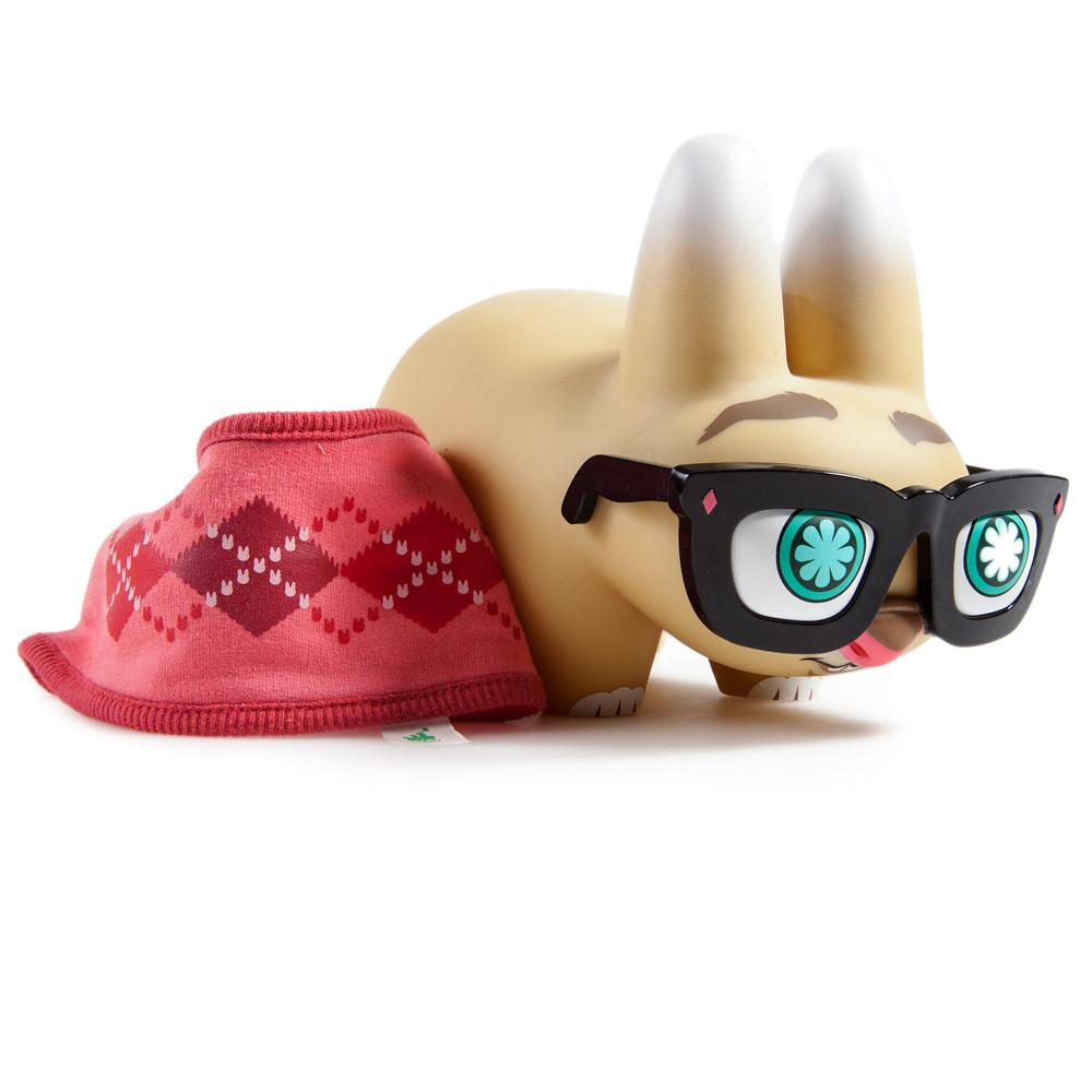Red edition Pipken Preppy Labbit art figure by Scott Tolleson, vinyl collectible with detailed preppy design.