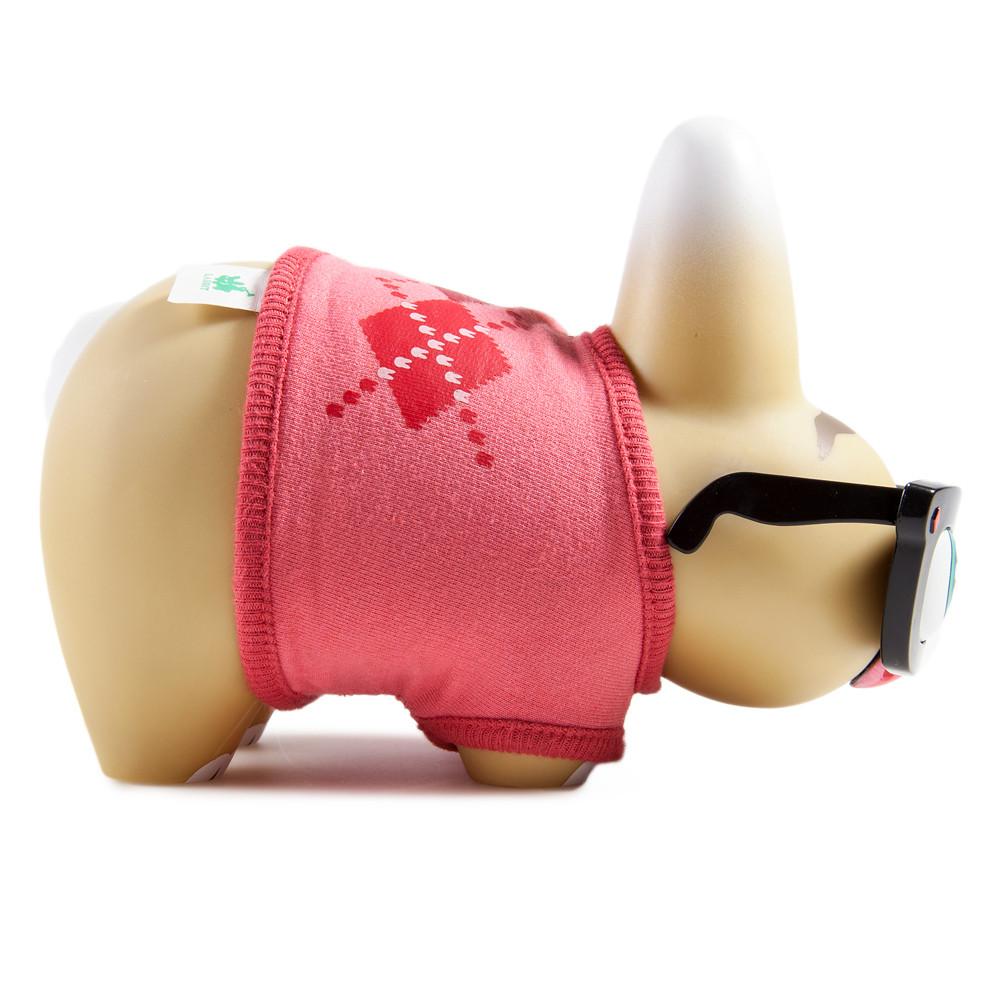 Red edition Pipken Preppy Labbit art figure by Scott Tolleson, vinyl collectible with a stylish, preppy design.