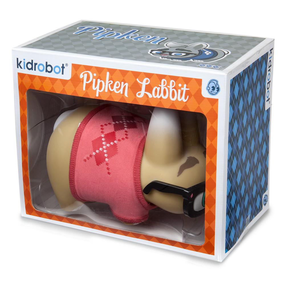 Red edition Pipken Preppy Labbit art figure by Scott Tolleson, featuring a vinyl collectible with a stylish, preppy design.