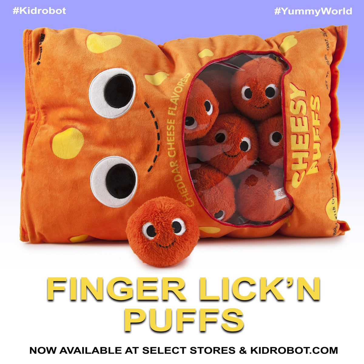 Yummy World XL Cheesy Puffs Interactive Food Plush Kidrobot