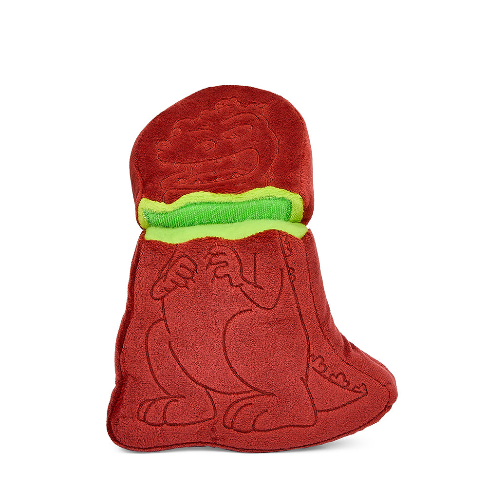 Rugrats Reptar chocolate-scented plush toy, 10-inch interactive plush from the Rugrats brand, featuring Reptar character.