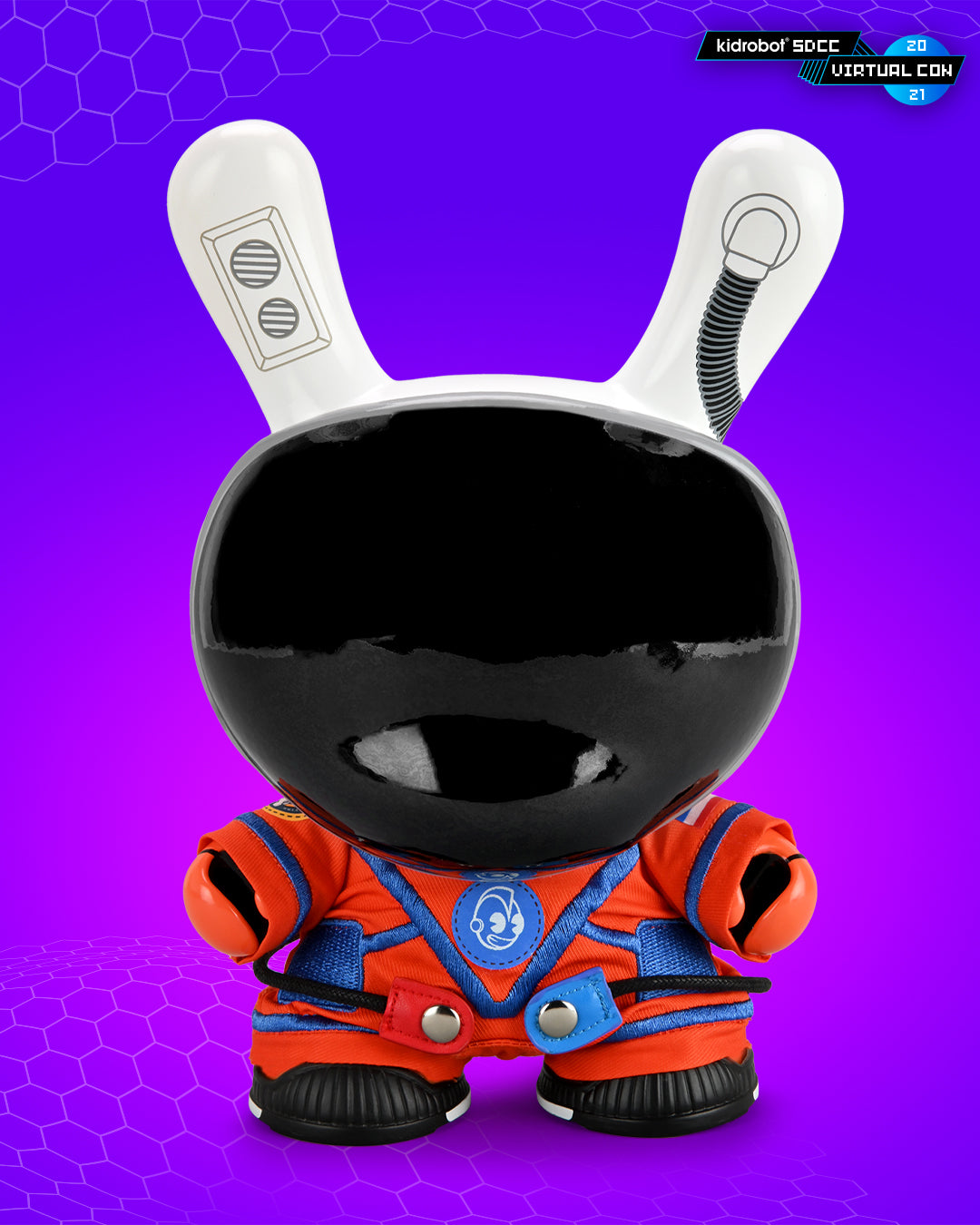 Kidrobot SDCC 2021 Astronaut Dunny, 8-inch vinyl figure, Con Exclusive Orion Edition featuring astronaut design and detailed paintwork.