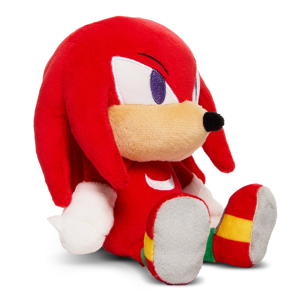 Soft 8-inch Sonic the Hedgehog Knuckles plush toy by Kidrobot, featuring vibrant colors and detailed character design.