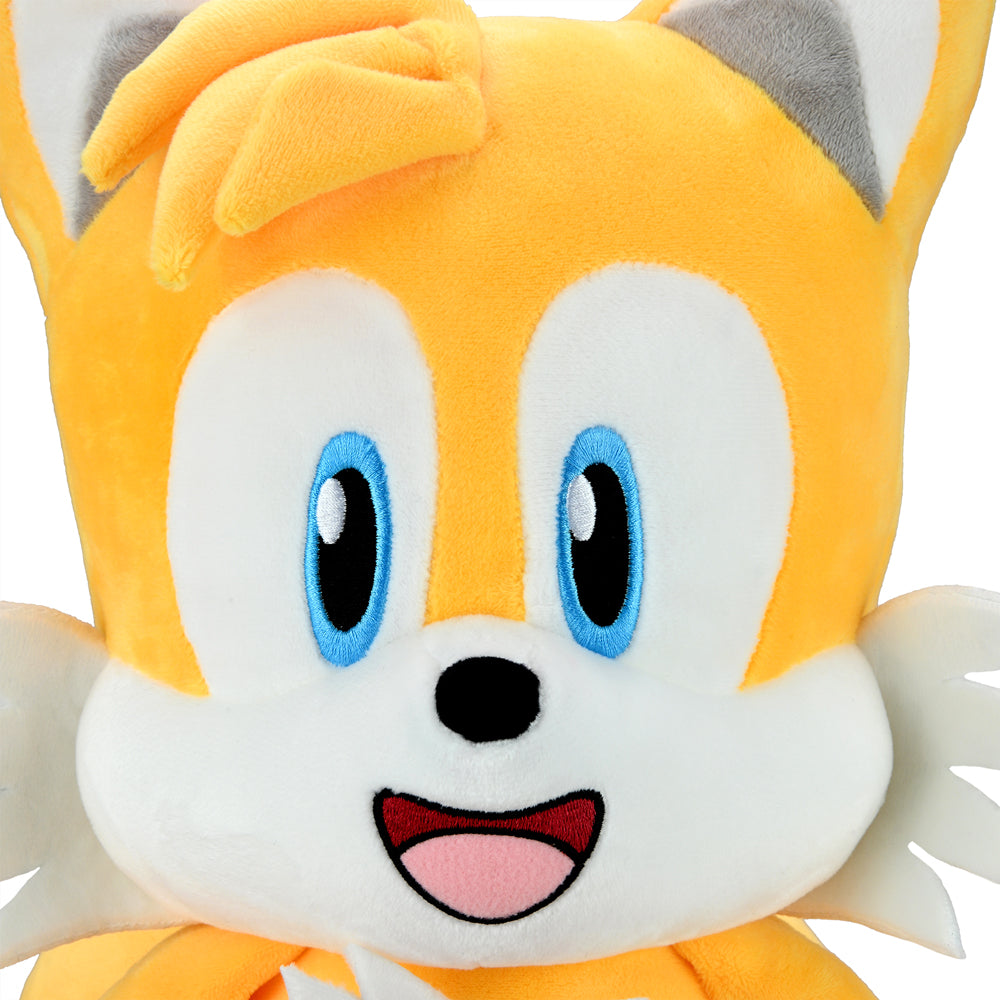 Sonic the Hedgehog Tails HugMe Shake plush toy featuring Tails' character with soft, detailed fabric from Sonic the Hedgehog.