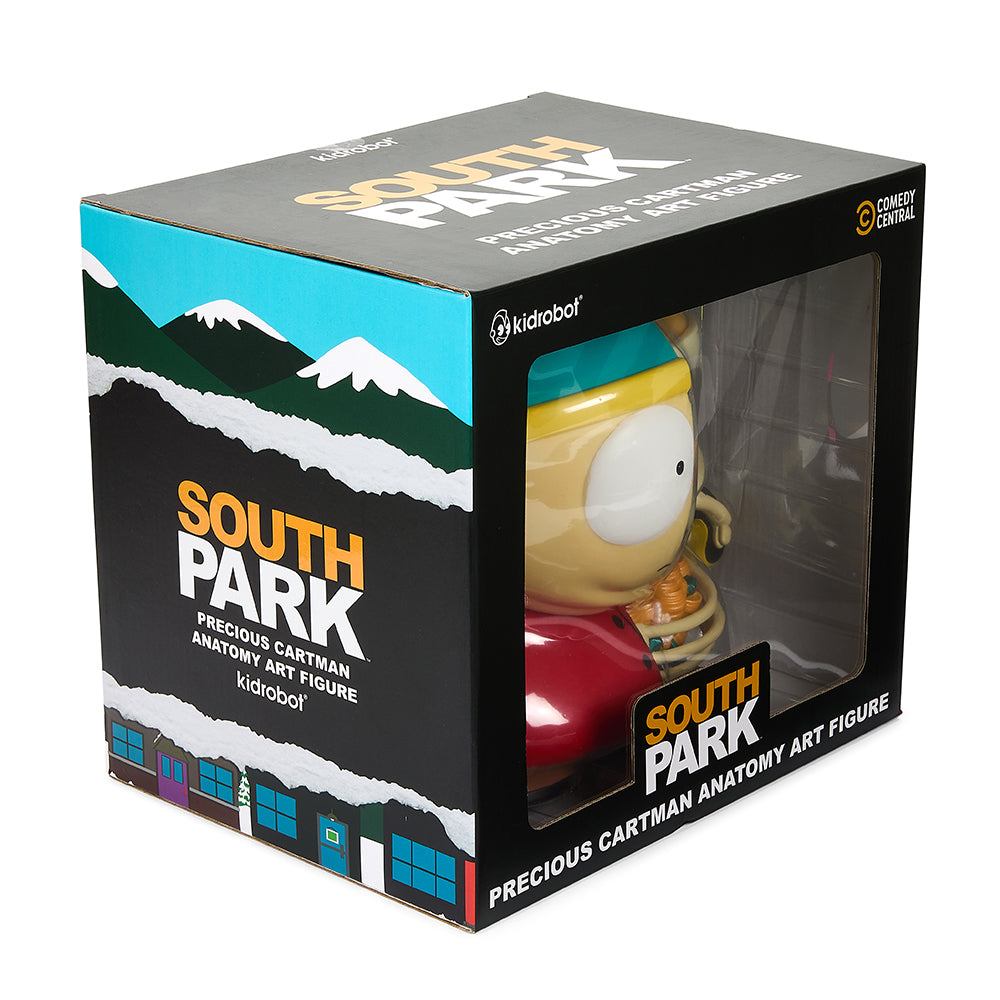 South Park Anatomy Cartman 8-inch vinyl art figure by Kidrobot, featuring detailed design and vibrant colors, collectible art toy.