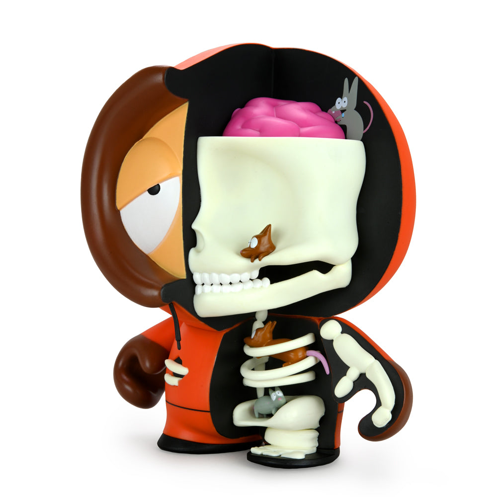 South Park Anatomy Kenny 8-inch vinyl art figure showing Kenny's detailed anatomy and iconic outfit, collectible art figure.