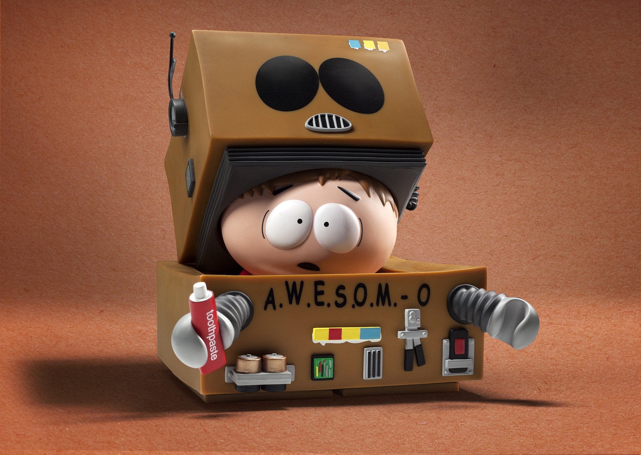 South Park AWESOMO Cartman vinyl designer toy figure by Kidrobot, detailed South Park character collectible, sold out.