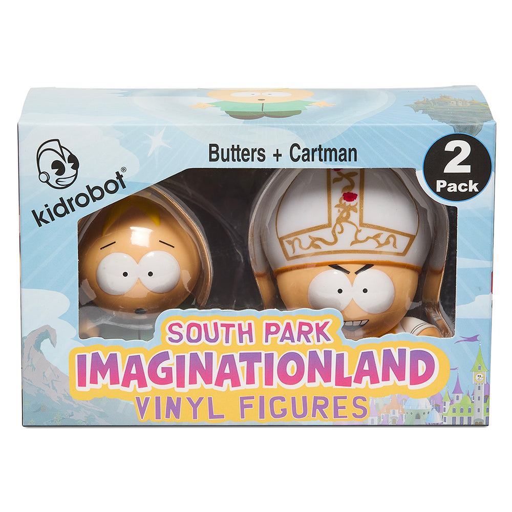 South Park vinyl figures of Butters and Cartman from Imaginationland, 3-inch collectible 2-pack, featuring detailed character designs.