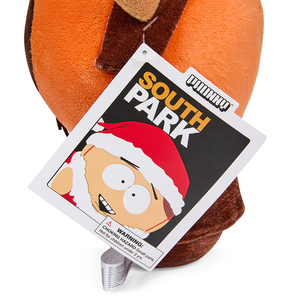 South Park Reindeer Kenny 8-inch Phunny Plush by Kidrobot featuring Kenny dressed as a reindeer in soft plush material.