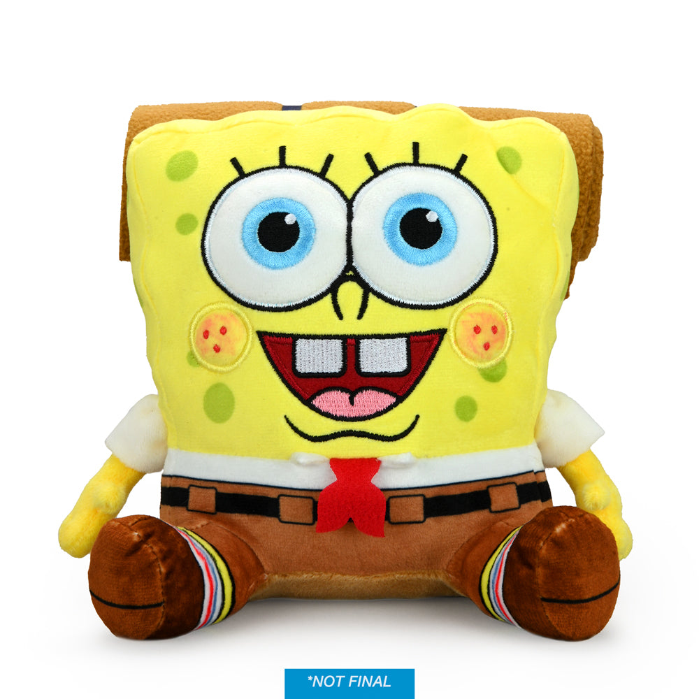 SpongeBob SquarePants Kamp Koral Phunny plush by Kidrobot featuring SpongeBob in camp attire, soft and cuddly toy for fans.
