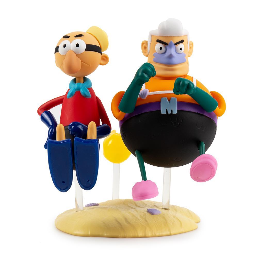 Nickelodeon SpongeBob SquarePants Mermaid Man and Barnacle Boy art vinyl figure by Kidrobot, featuring detailed character designs.