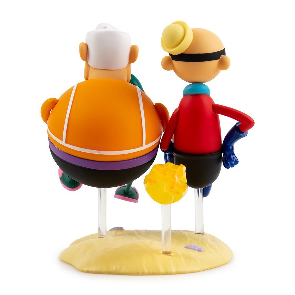 Nickelodeon SpongeBob SquarePants Mermaid Man and Barnacle Boy art figures by Kidrobot, vinyl collectible toy, detailed design.