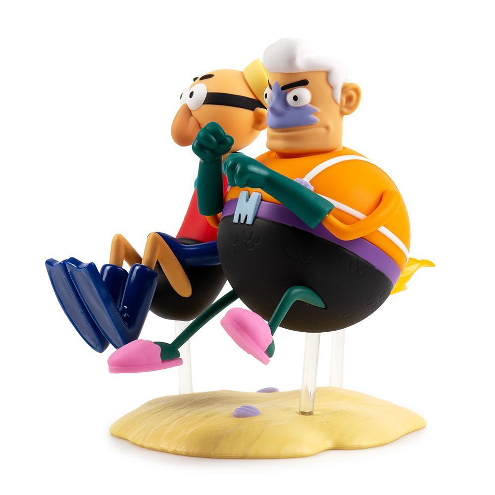 Nickelodeon SpongeBob SquarePants Mermaid Man and Barnacle Boy art figures by Kidrobot, vinyl collectible with detailed design.