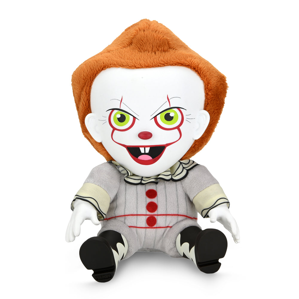 Soft 8-inch Pennywise plush from Stephen King's IT horror series, featuring detailed clown character design by IT brand.