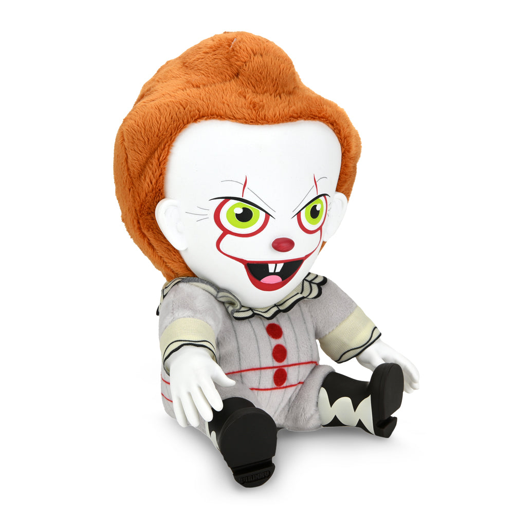 Stephen King’s IT Pennywise horror plush, 8-inch Roto Phunny soft toy featuring Pennywise the clown from the IT horror story.