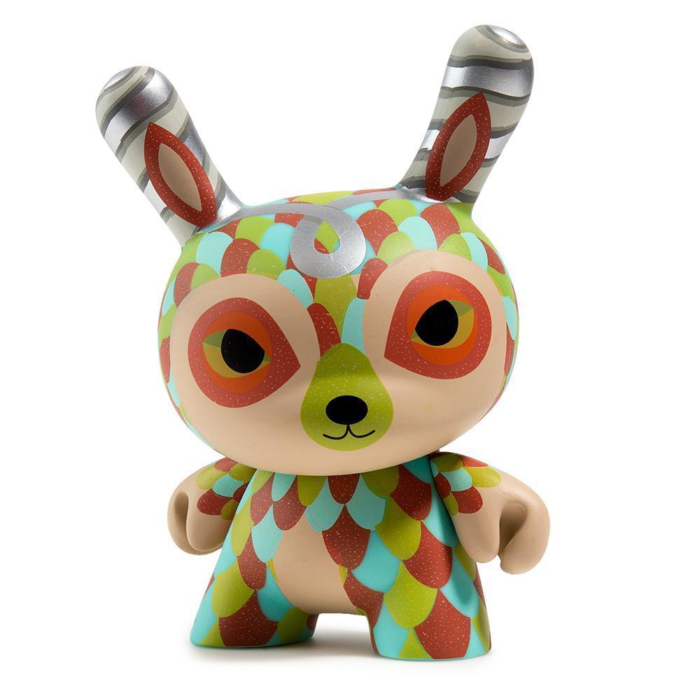 Orange Curly Horned Dunnylope 5" art figure by Jordan Elise from Horrible Adorables, featuring curly horns and a playful design.