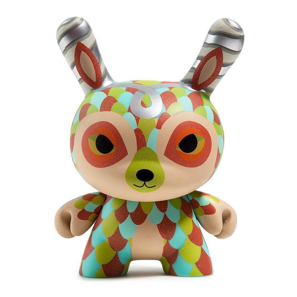 Orange Curly Horned Dunnylope 5-inch art figure by Jordan Elise from Horrible Adorables, featuring detailed design and playful horn details.