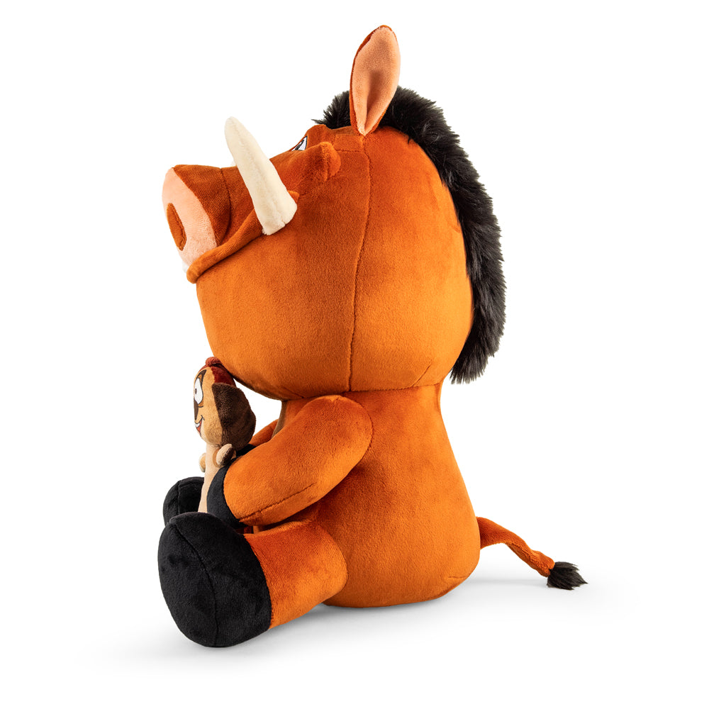 Disney The Lion King Timon and Pumbaa 16-inch HugMe plush toy, soft plush characters from the classic animated film.