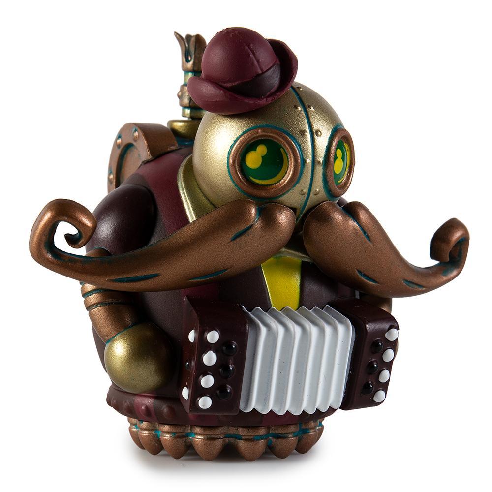 Mini art figure from The Mechtorians series by Doktor A, vinyl collectible figure in a blind box packaging.