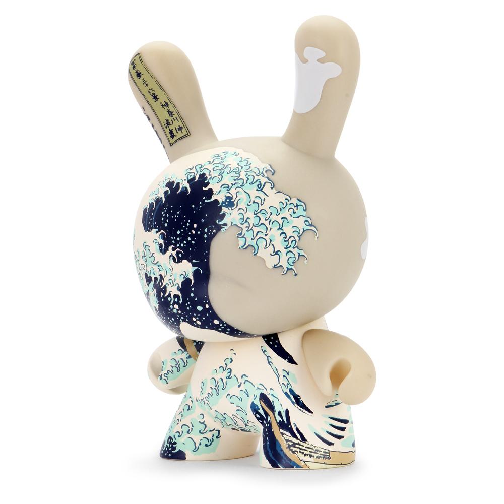 The Met 20-inch Foundation Dunny featuring Hokusai Great Wave design, limited edition collectible art toy with intricate wave details.
