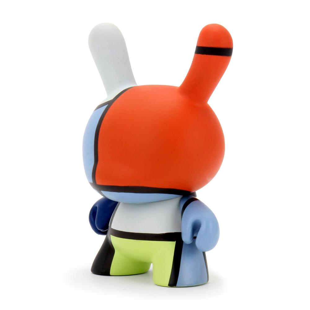Vinyl The Met 3-Inch Showpiece Dunny featuring Mondrian-inspired geometric design and vibrant color blocks.