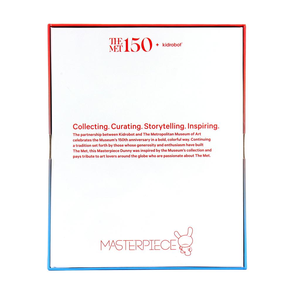 8-inch The Met Dunny figure featuring Hokusai's Great Wave design, collectible art toy with intricate wave details.